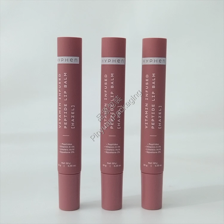 D16 10g Lip Balm Reddish Brown PE Cosmetic Tube with Screw Cap