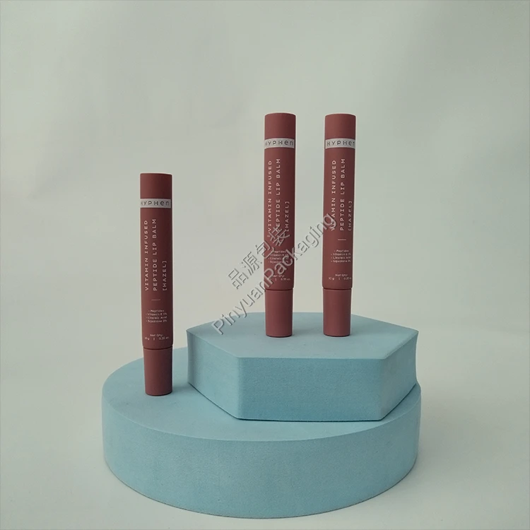 D16 10g Lip Balm Reddish Brown PE Cosmetic Tube with Screw Cap