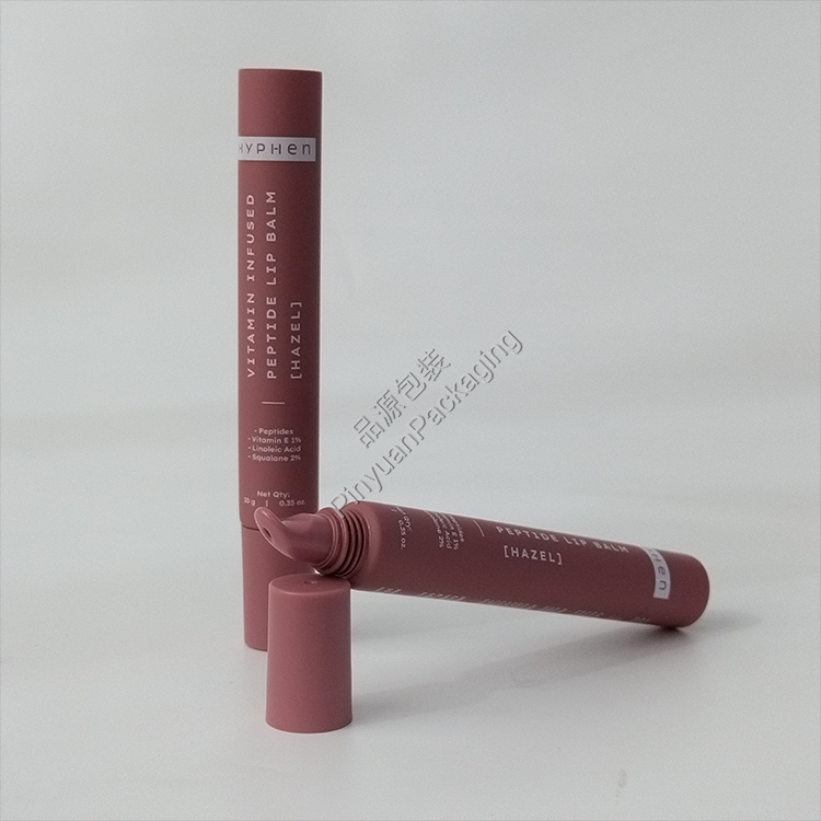 D16 10g Lip Balm Reddish Brown PE Cosmetic Tube with Screw Cap