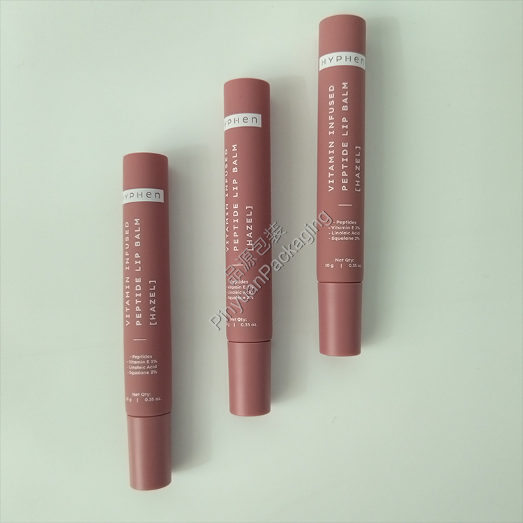 D16 10g Lip Balm Reddish Brown PE Cosmetic Tube with Screw Cap