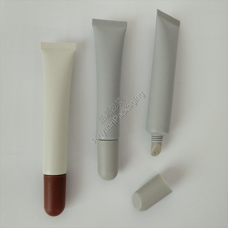 D19 20g Lip Balm Cream Light Grey PE Cosmetic Tube with Screw Cap