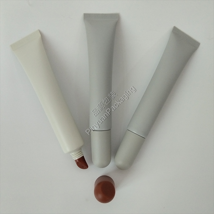 D19 20g Lip Balm Cream Light Grey PE Cosmetic Tube with Screw Cap