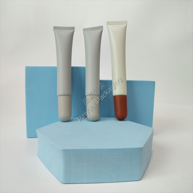 D19 20g Lip Balm Cream Light Grey PE Cosmetic Tube with Screw Cap