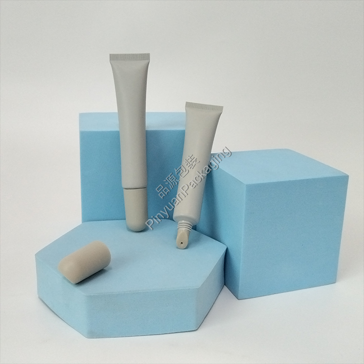 D19 20g Lip Balm Cream Light Grey PE Cosmetic Tube with Screw Cap