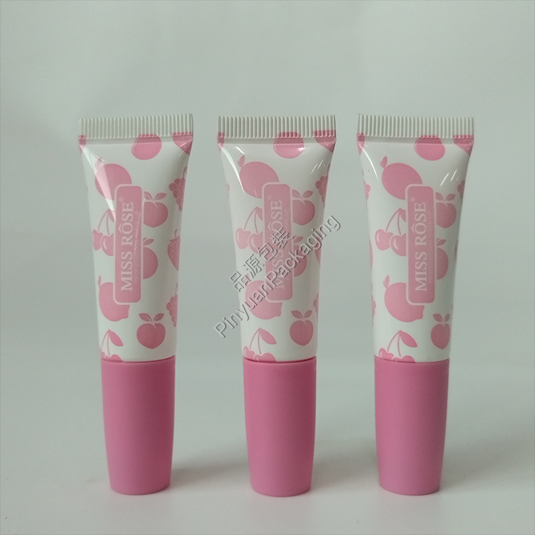 D19 10ml Lip Balm Massage Cream PE Cosmetic Tube with Pink Screw Cap