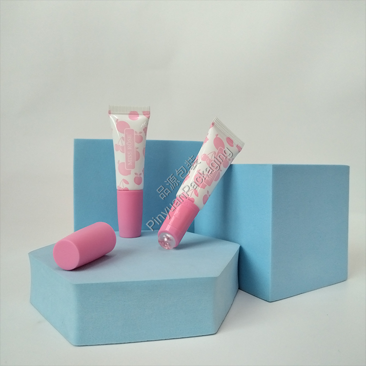 D19 10ml Lip Balm Massage Cream PE Cosmetic Tube with Pink Screw Cap