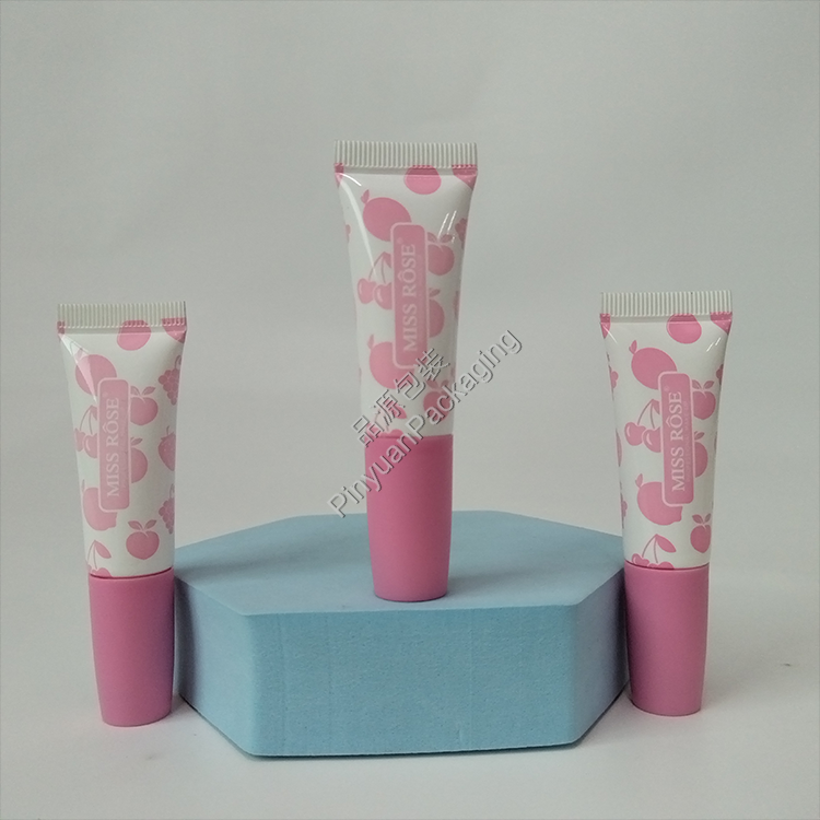 D19 10ml Lip Balm Massage Cream PE Cosmetic Tube with Pink Screw Cap
