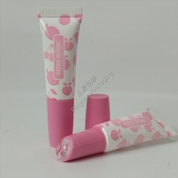 D19 10ml Lip Balm Massage Cream PE Cosmetic Tube with Pink Screw Cap