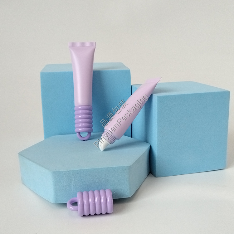 D19 10ml Lip Balm Massage Cream Purple PE Cosmetic Tube with Cute Round Screw Cap