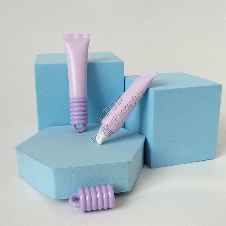 D19 10ml Lip Balm Massage Cream Purple PE Cosmetic Tube with Cute Round Screw Cap