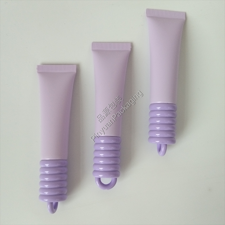 D19 10ml Lip Balm Massage Cream Purple PE Cosmetic Tube with Cute Round Screw Cap