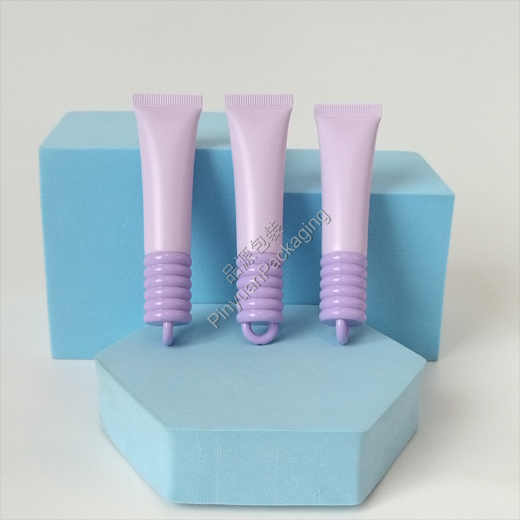 D19 10ml Lip Balm Massage Cream Purple PE Cosmetic Tube with Cute Round Screw Cap