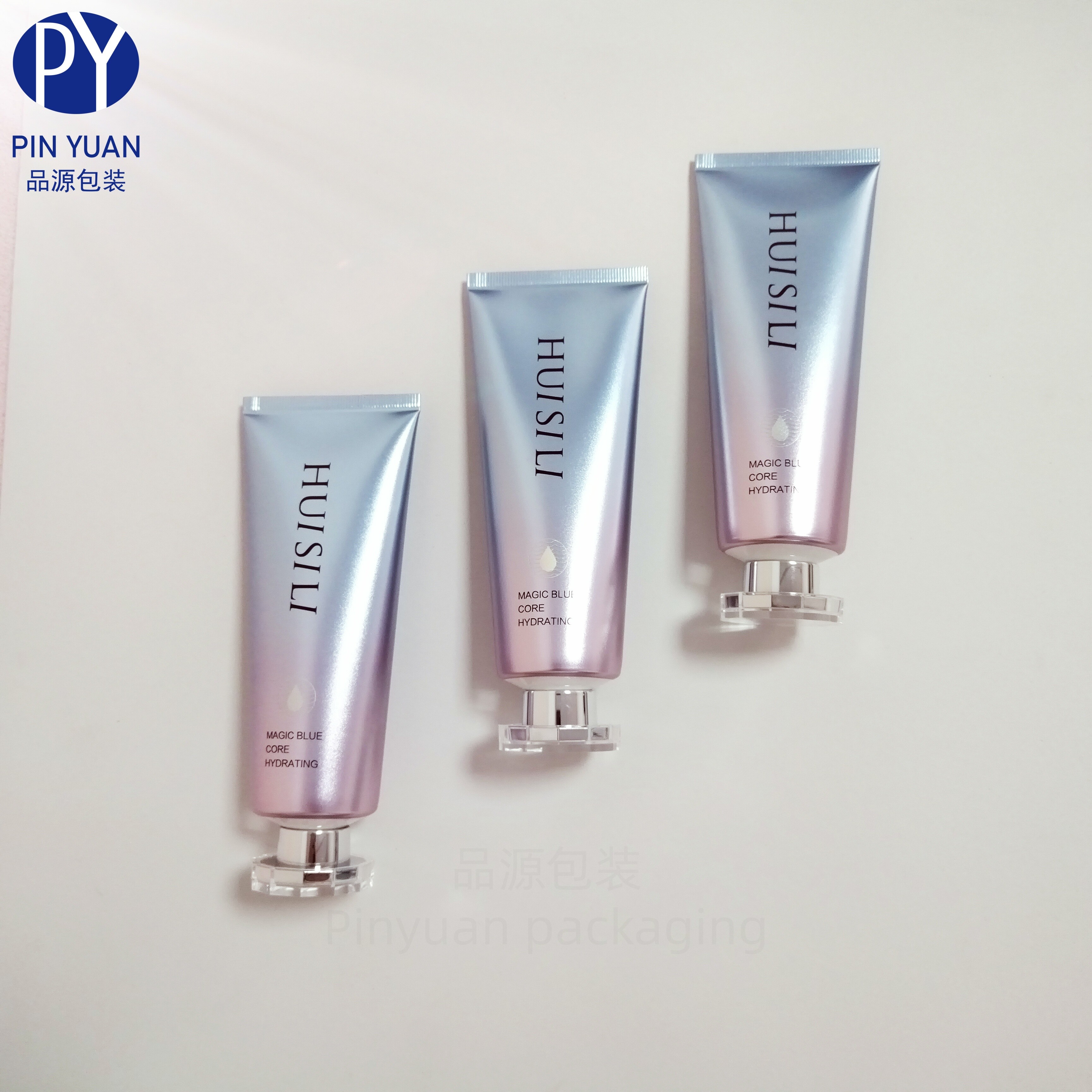 D40 120g High-Gloss Matte ABL Plastic Cosmetic Tube with Acrylic Silver T-Shaped  Screw Cap for Facial  Cleanser Tube