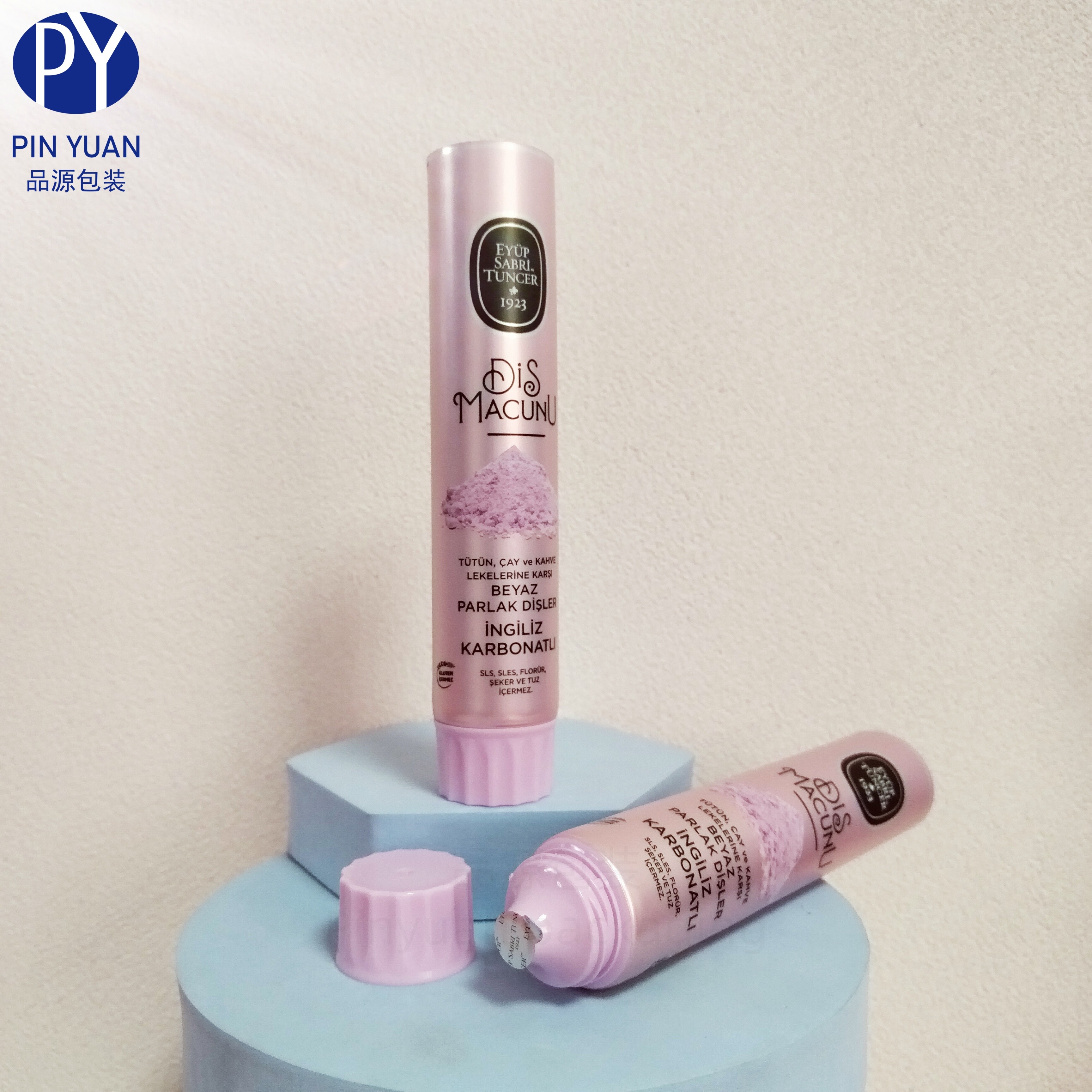 D35 90ml ABL Pink Plastic Cosmetic Toothpaste Tube with Pink Screw Cap