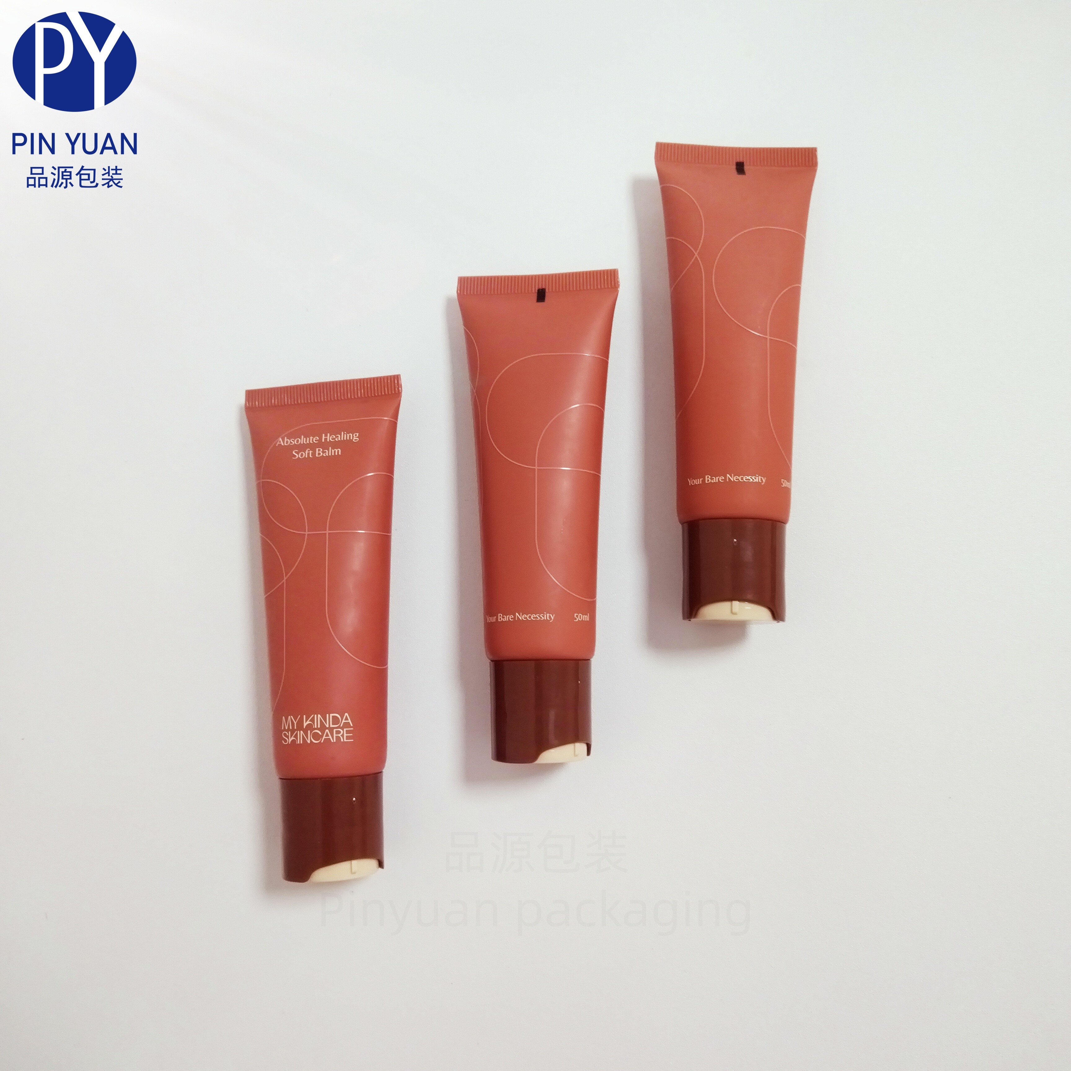 D25 50ml PE Cosmetic Plastic Skincare Body Lotion Tube with  Double-colored Screw Swing Cap