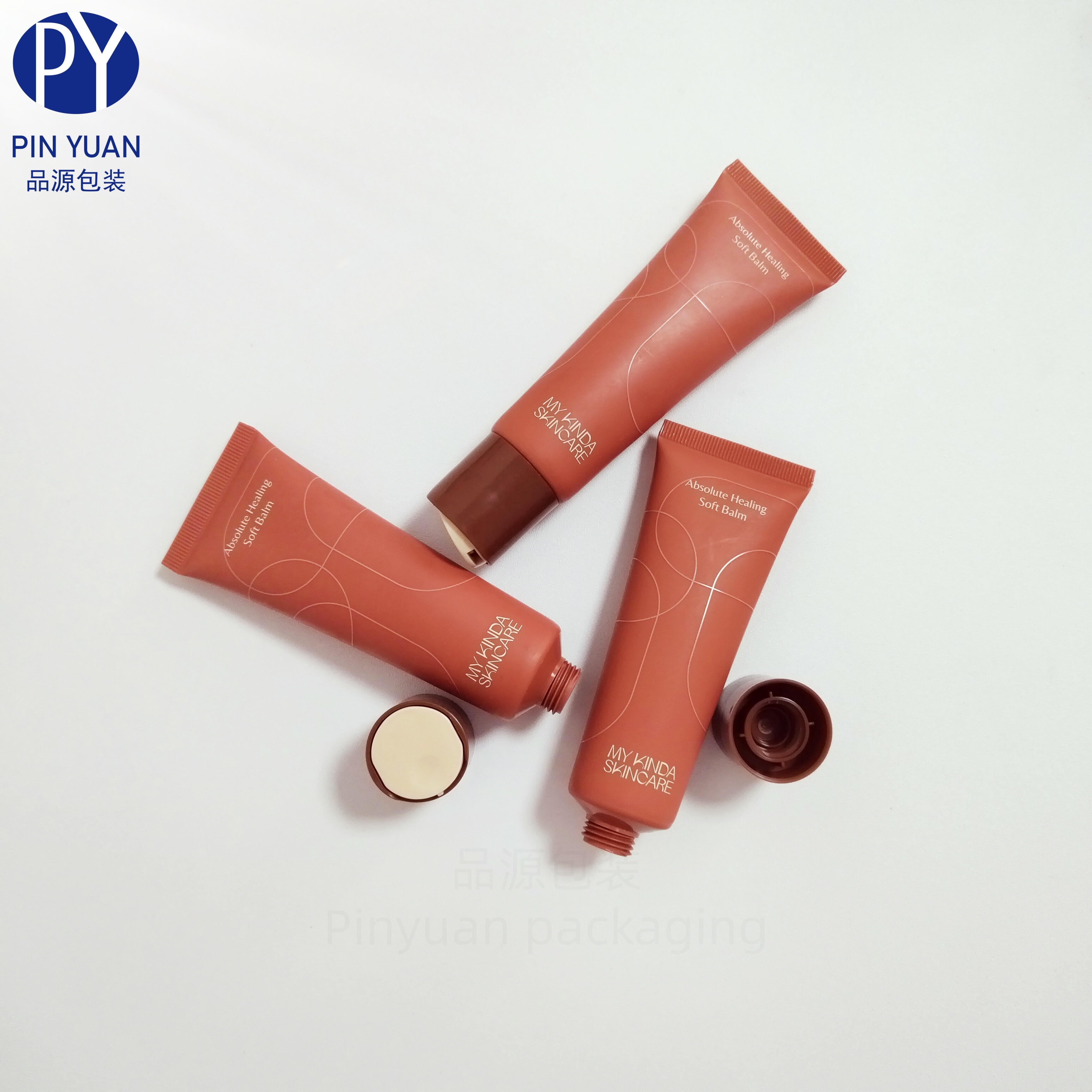 D25 50ml PE Cosmetic Plastic Skincare Body Lotion Tube with  Double-colored Screw Swing Cap