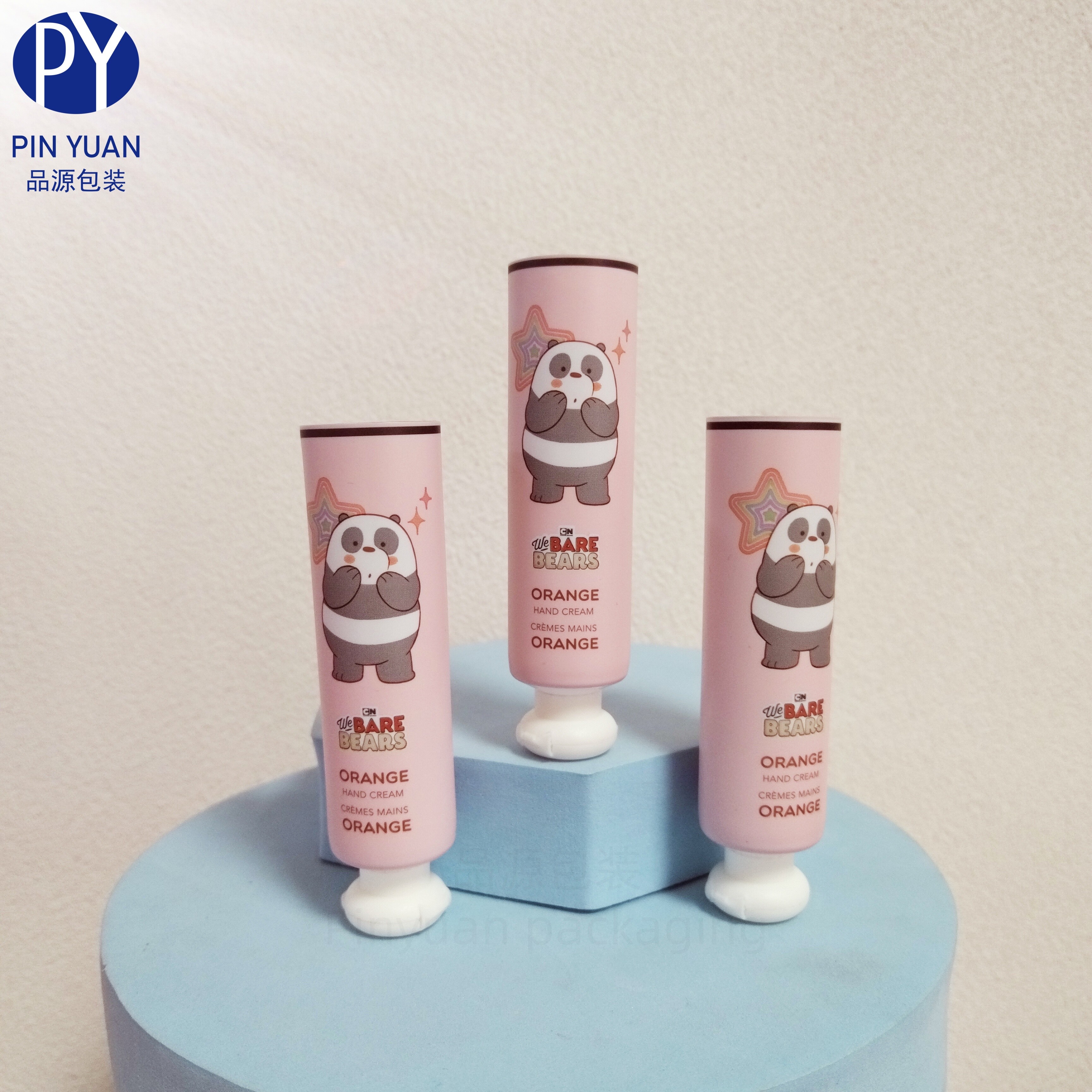 D25 20g ABL Pink Cosmetic Plastic Hand Cream Tube with  Mushroom Flip Cap