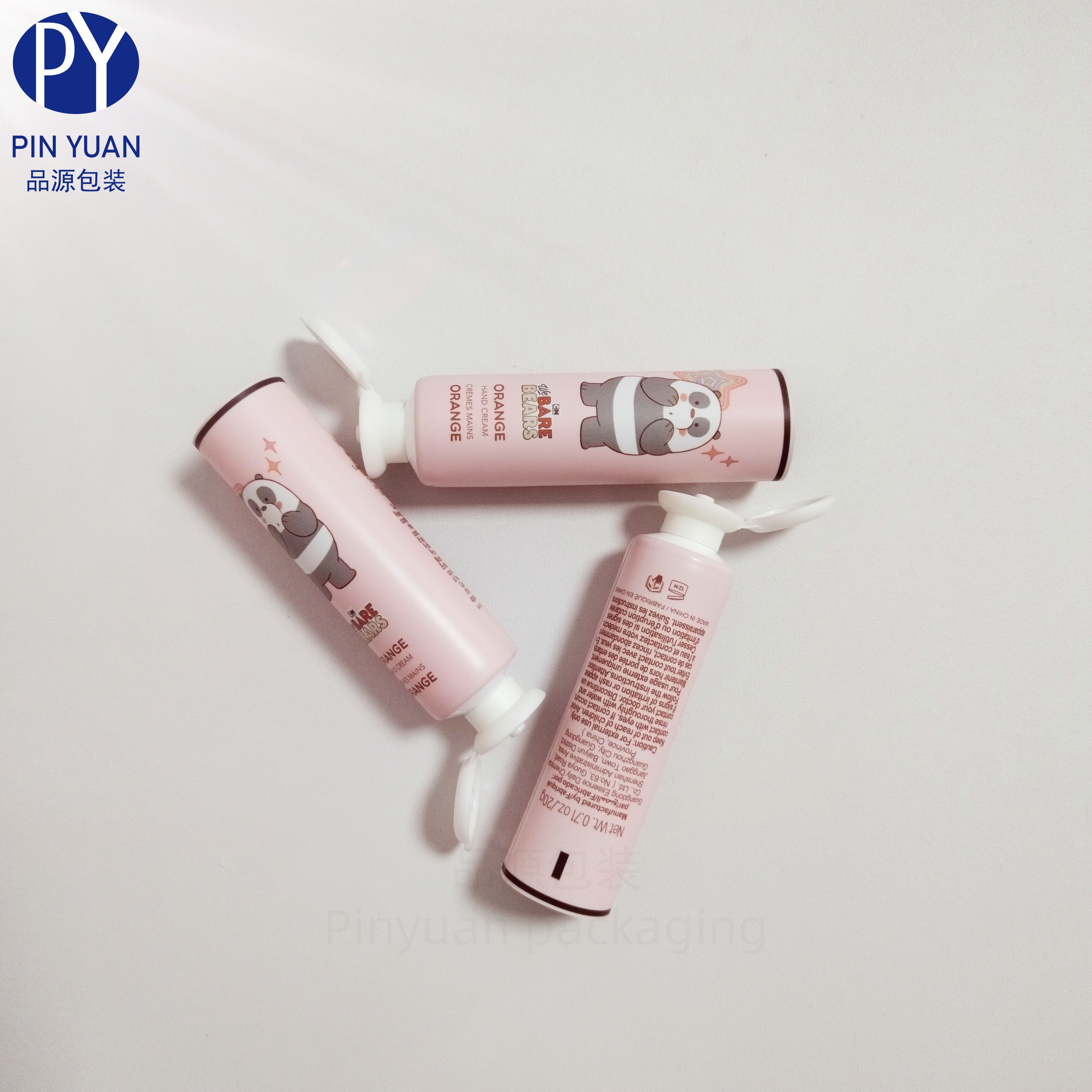 D25 20g ABL Pink Cosmetic Plastic Hand Cream Tube with  Mushroom Flip Cap