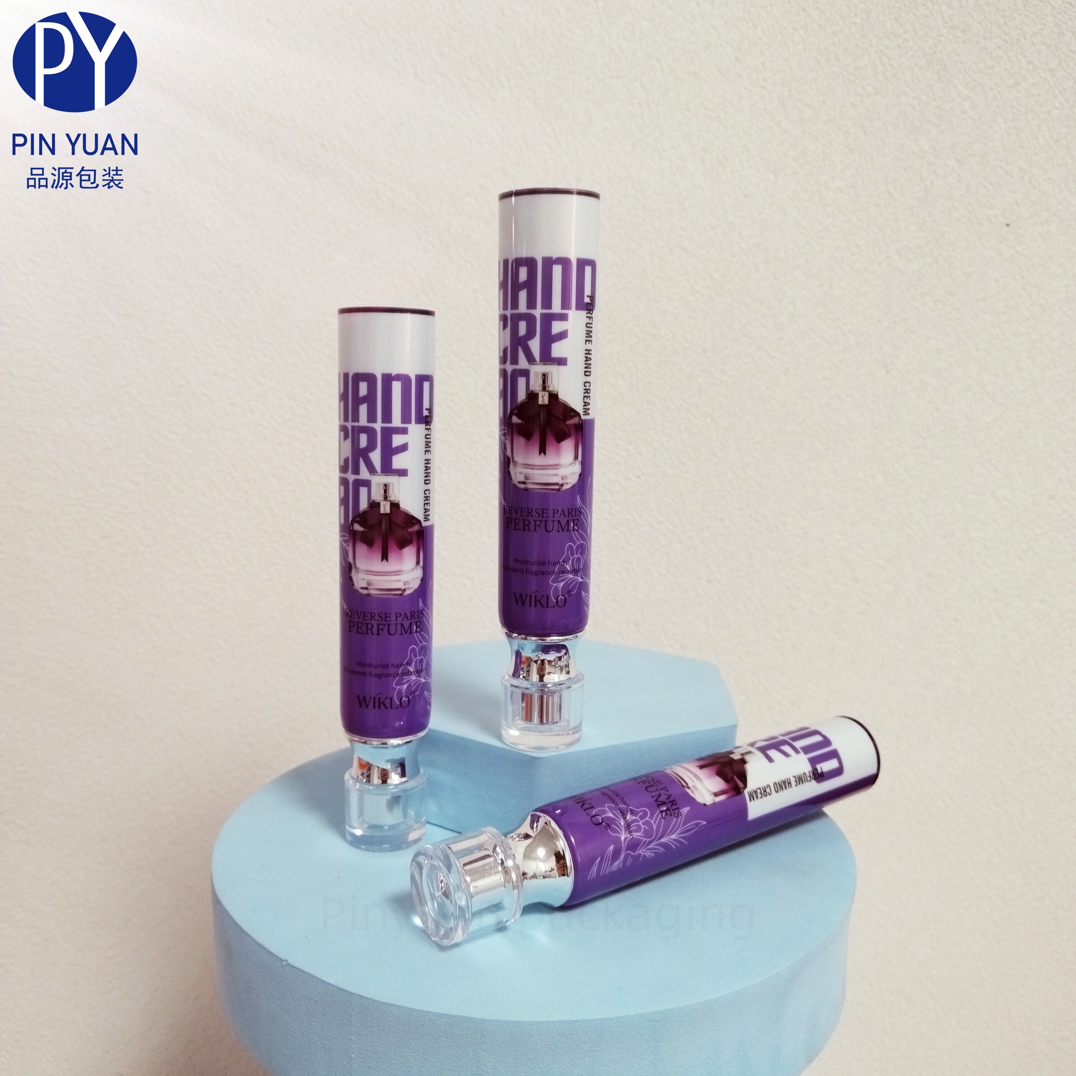 D25 30ML Purple ABL Perfume Hand Cream Cosmestic Tube wiith  Acrylic Silver Horse Hoof Shaped Screw Cap