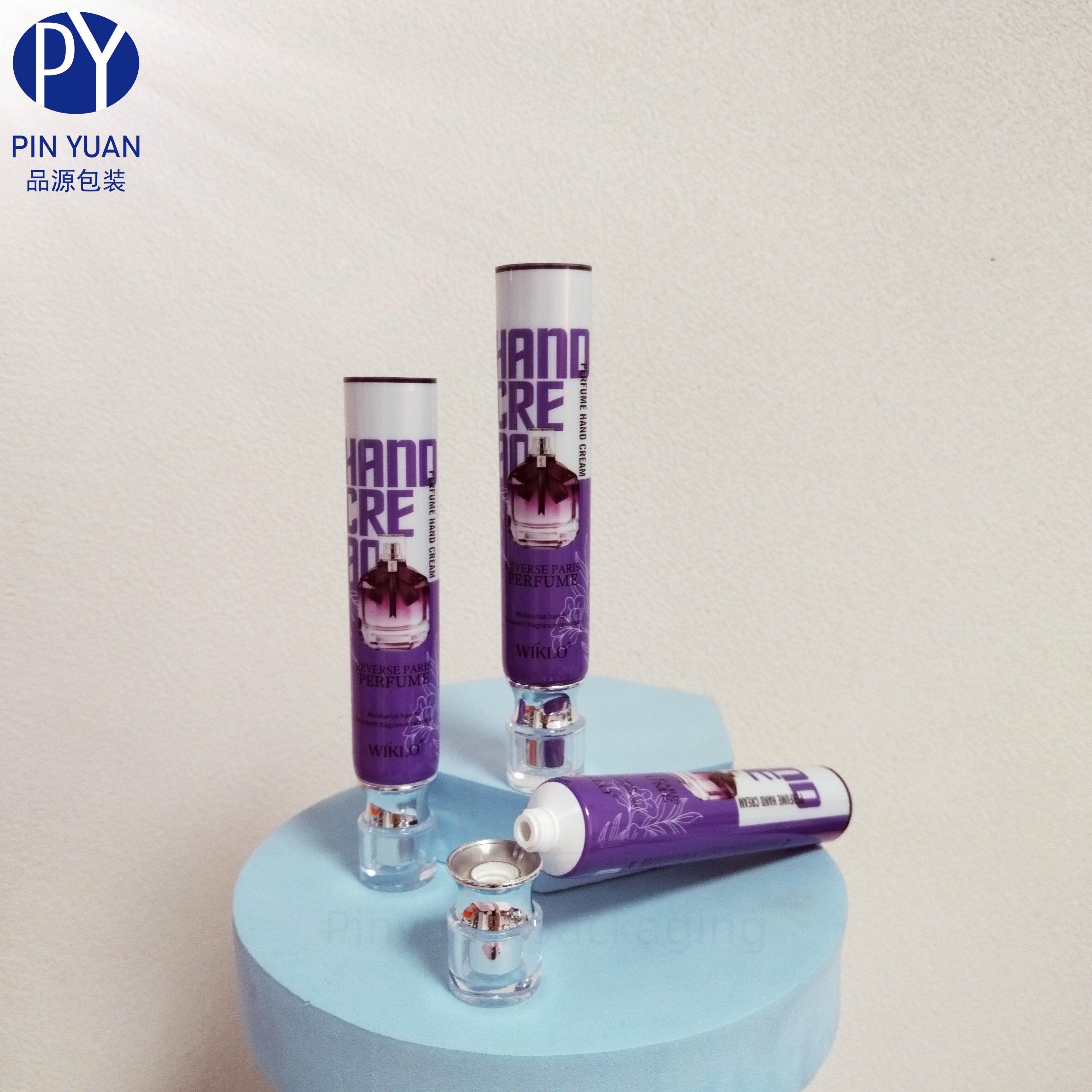 D25 30ML Purple ABL Perfume Hand Cream Cosmestic Tube wiith  Acrylic Silver Horse Hoof Shaped Screw Cap