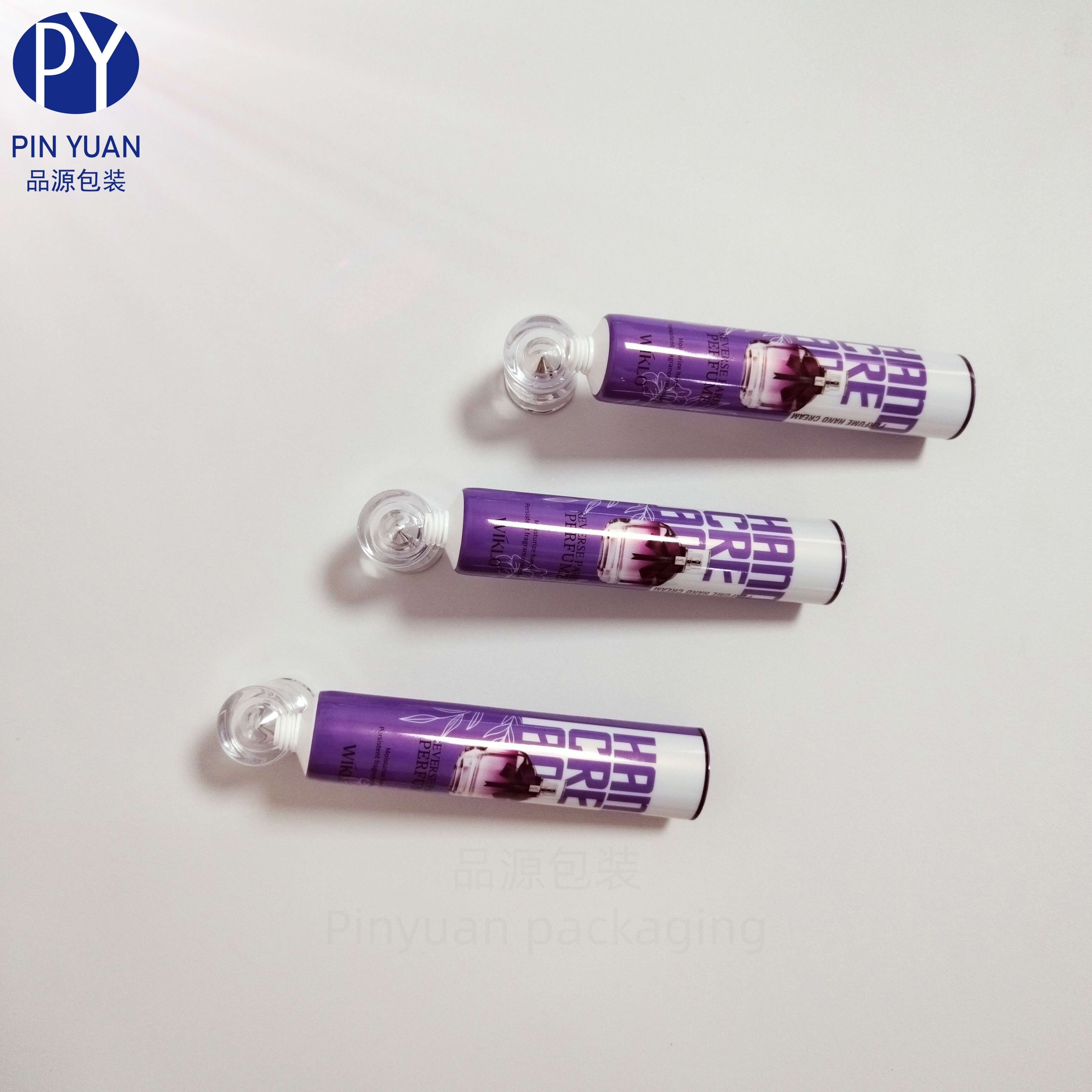 D25 30ML Purple ABL Perfume Hand Cream Cosmestic Tube wiith  Acrylic Silver Horse Hoof Shaped Screw Cap