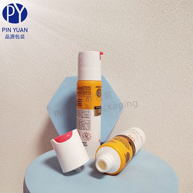 D35 50g Sunscreen Cream Lotion PBL Cosmetic Tube with White & Pink Pump Cap