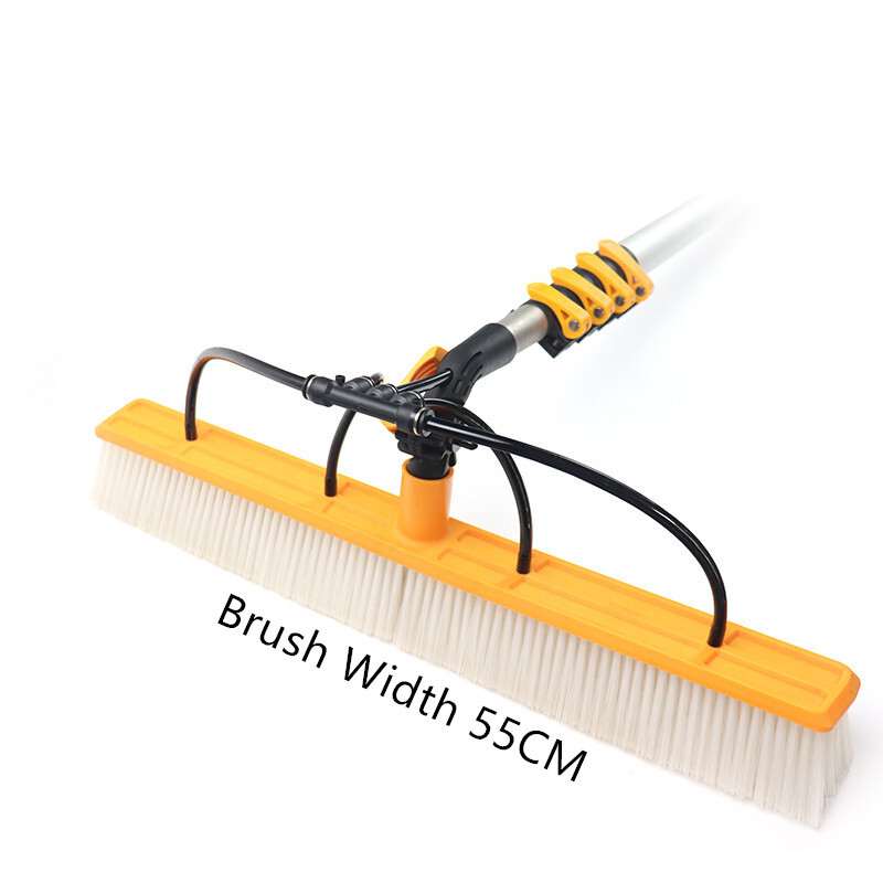 Photovoltaic manual water spray brush