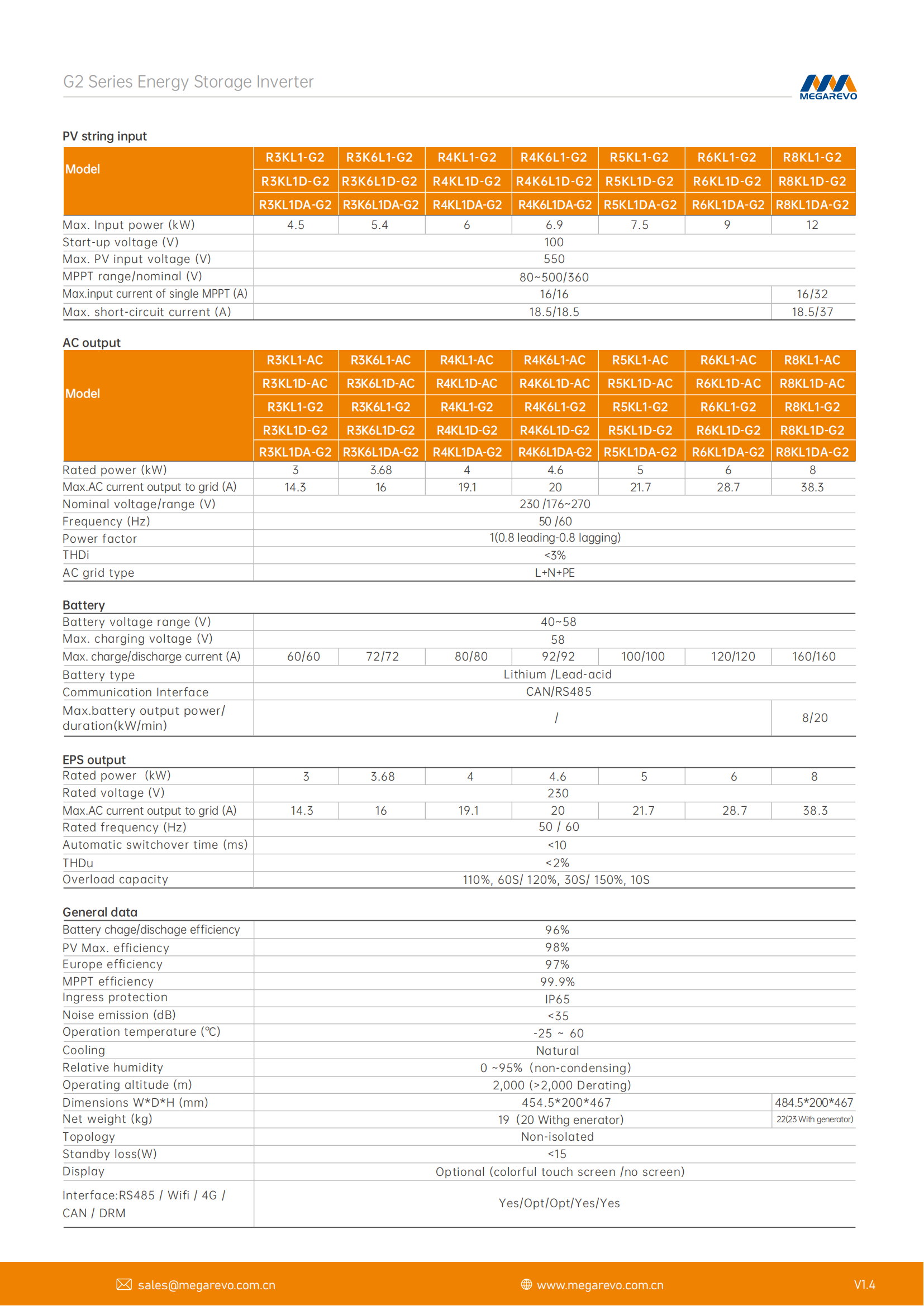Hybrid inverter-G2 series energy