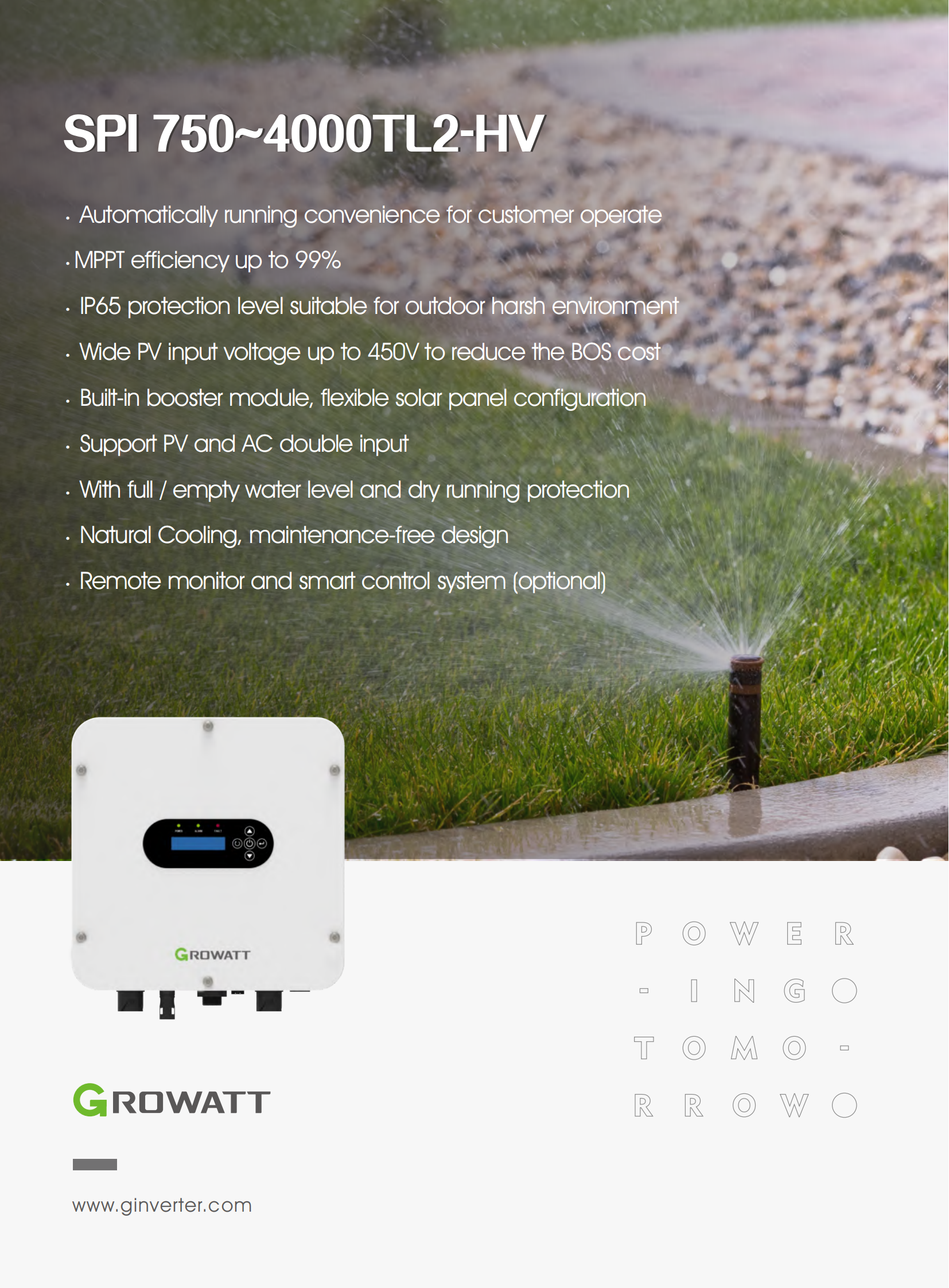 Off-Grid storage Inverter-Water Pump Inverter-SPI 750-4000TL2-HV