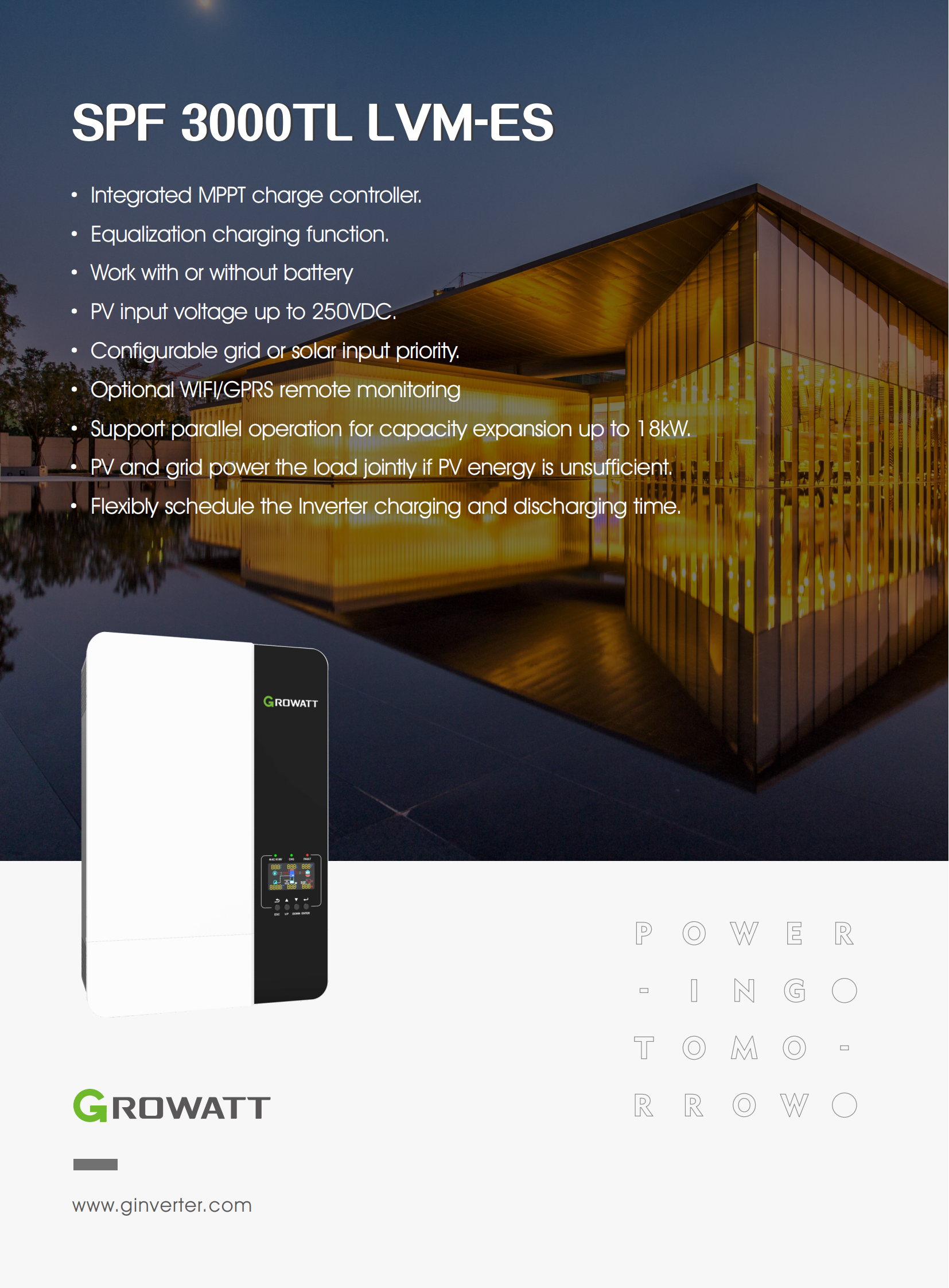 Off-Grid storage Inverter-Single Phase Off-Grid-SPF 3000TL LVM-ES