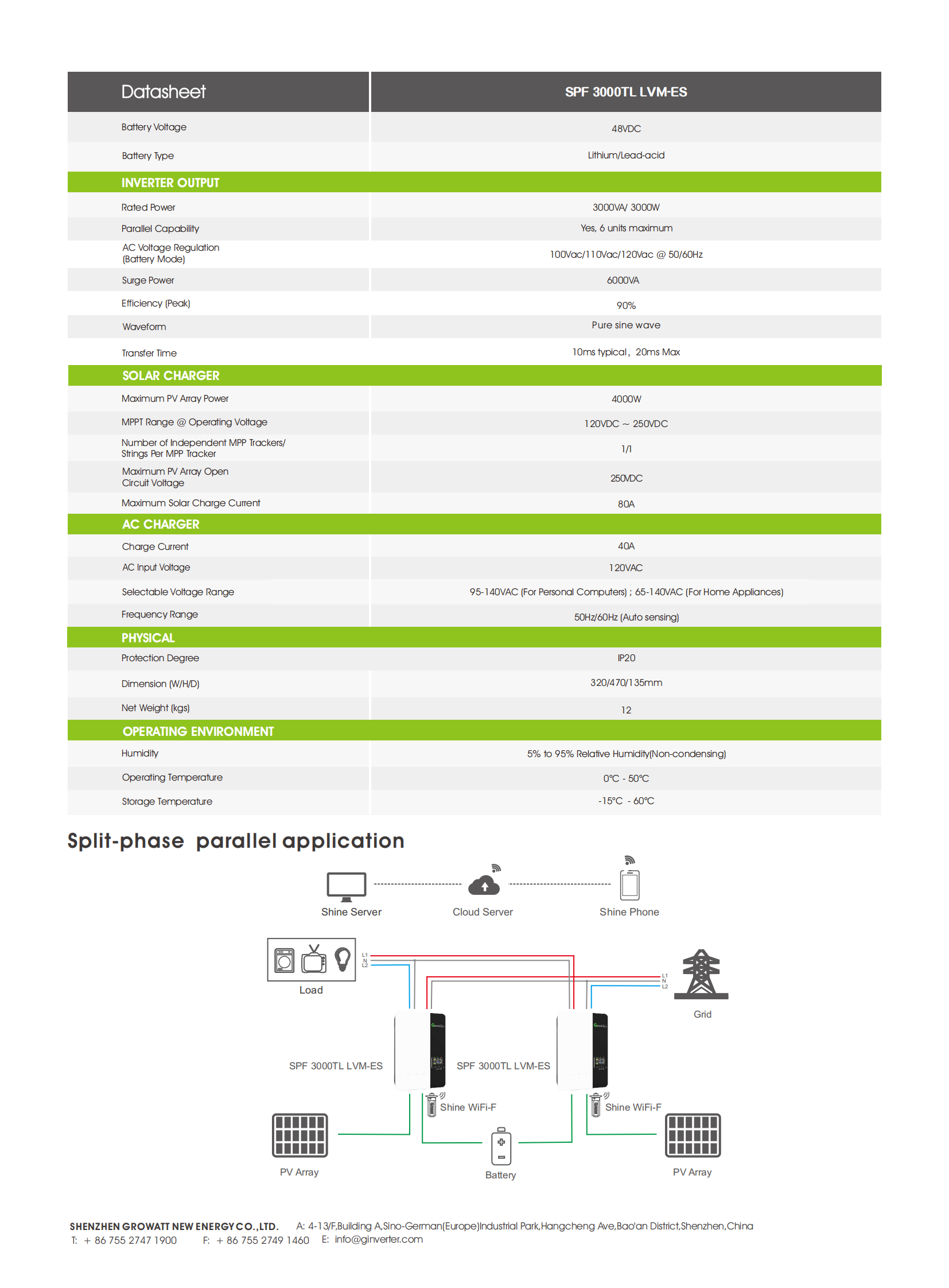 Off-Grid storage Inverter-Single Phase Off-Grid-SPF 3000TL LVM-ES