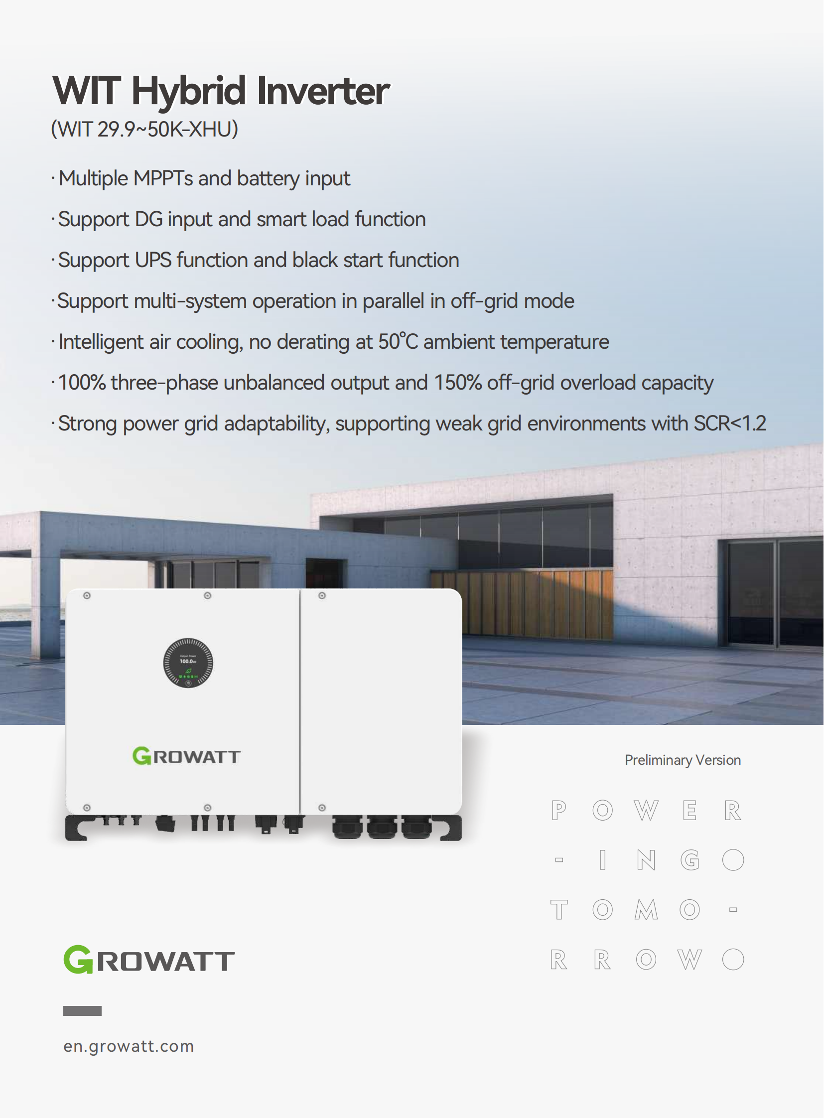 Hybrid inverter-Three Phase Hybrid-WIT 29.9~50K-XHU