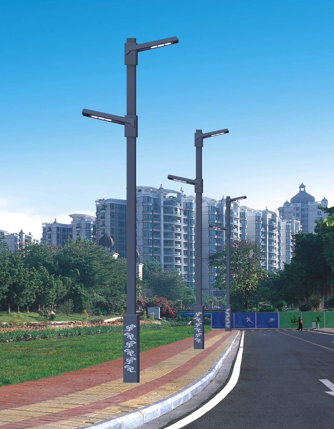 Double Arm Light Pole