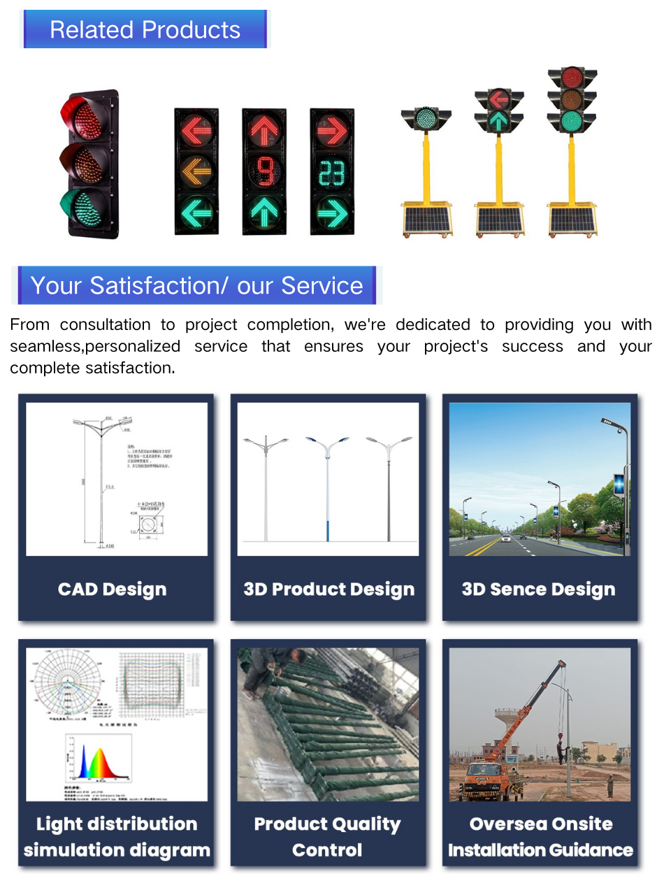 Traffic road signs monitoring 5m traffic signal light poles