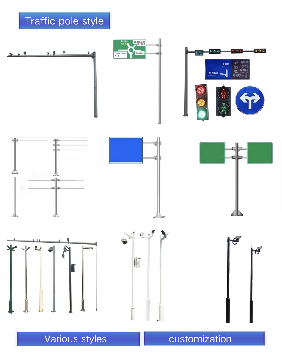 7m Traffic Light Pole L-Shaped Warning Intersection Traffic Signal Light Pole
