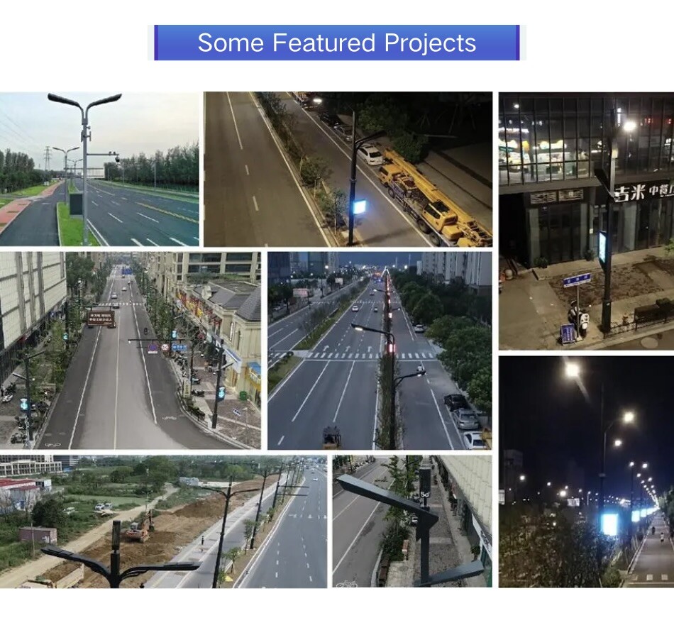 7-12M Outdoor HDG smart street lighting pole system