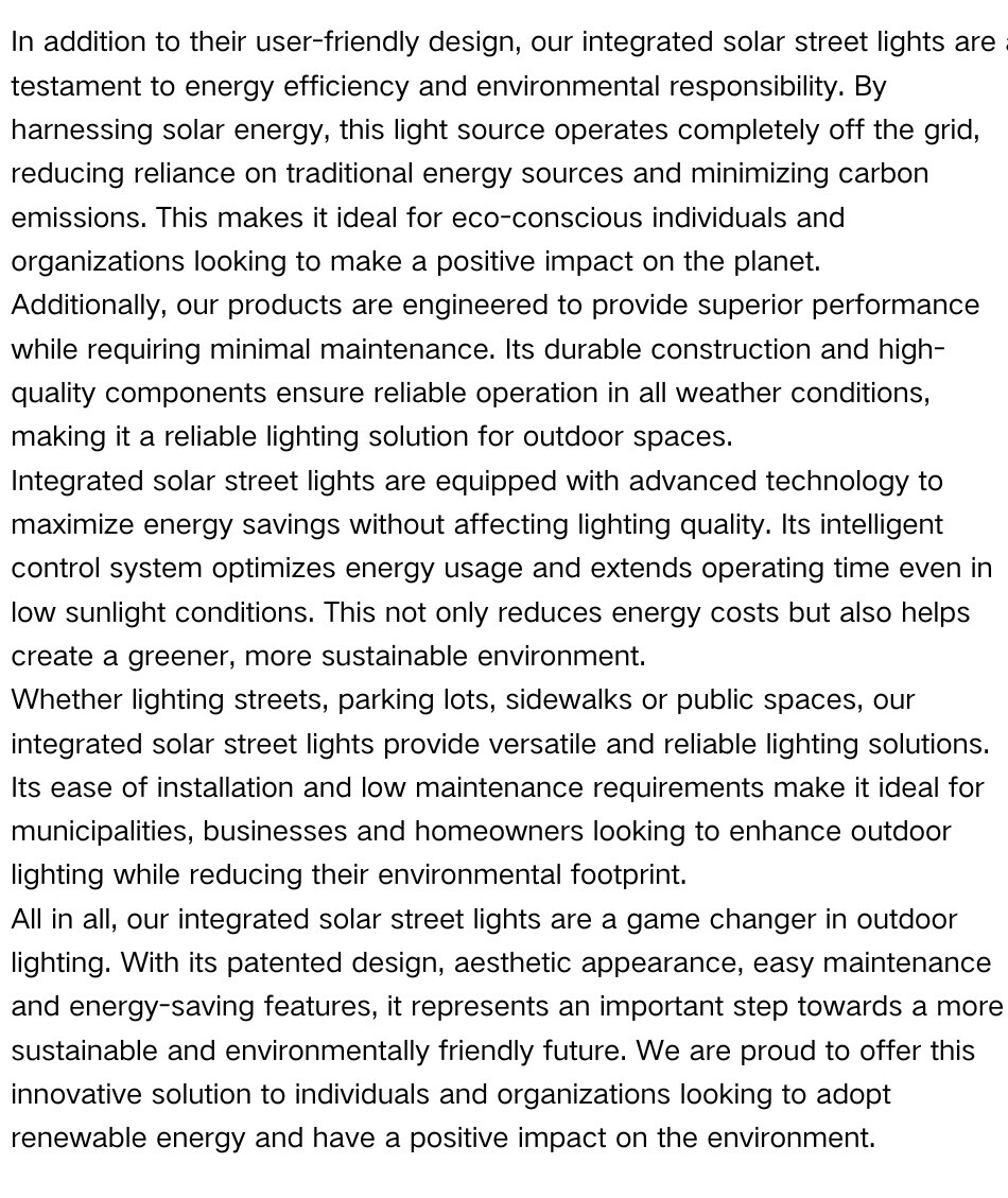 Outdoor Integrated 30W-200W Solar Street Light