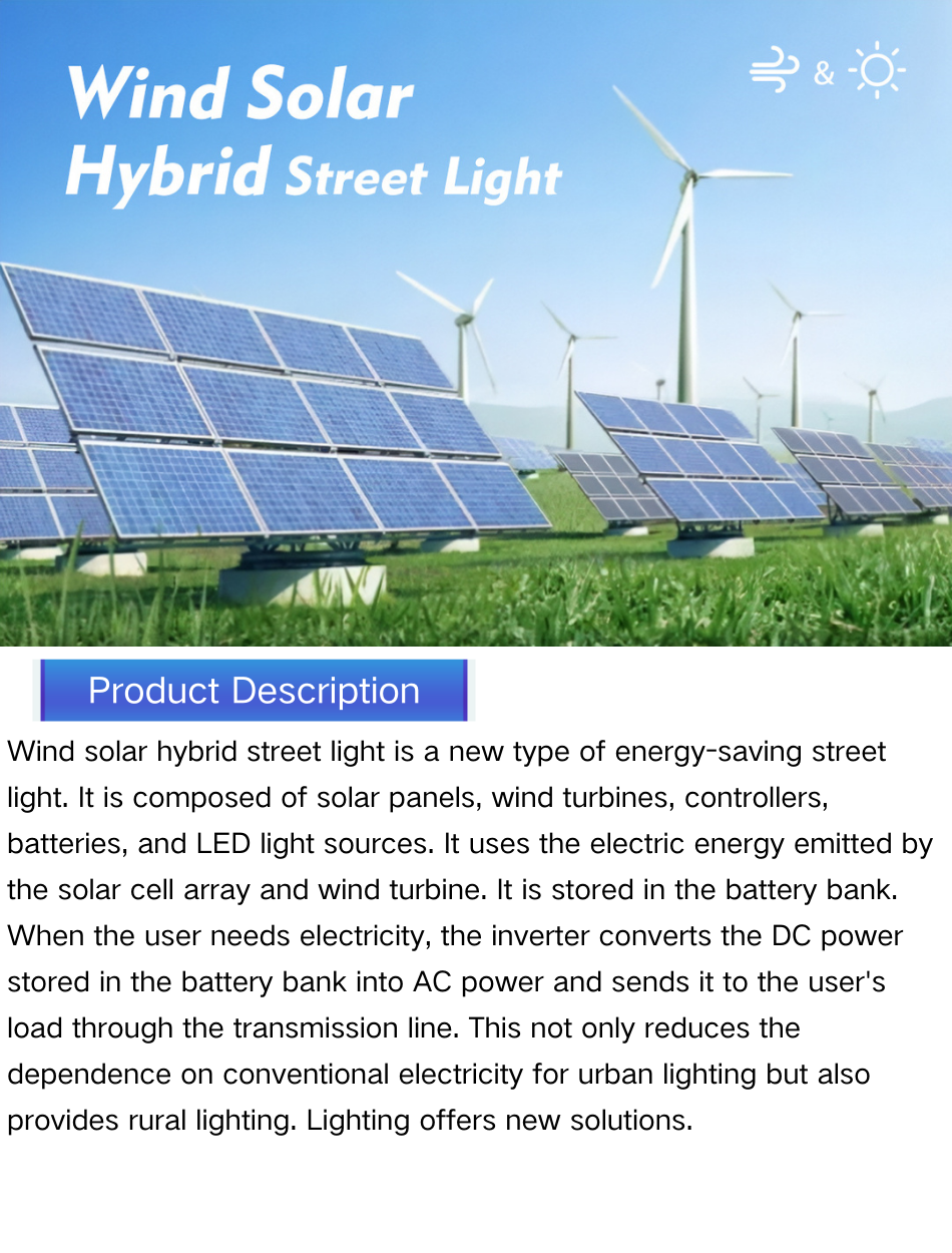 Wholesale Hybrid Solar Street Light with Wind Turbine