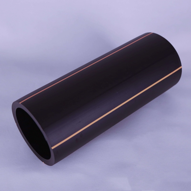 PE Pipe with orange marking line for gas industrial