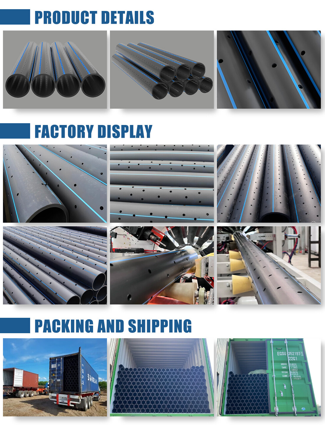 HDPE Perforated Drainage Pipe HDPE Perforated Drainage Pipe