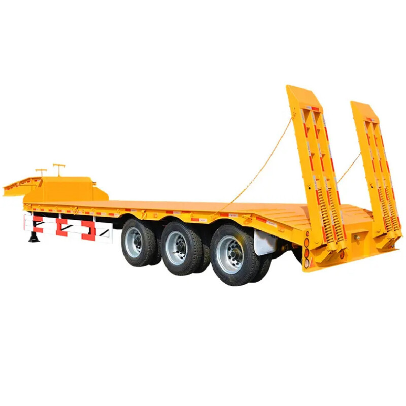 3 Axles 80 Tons Low Bed Truck Semi Trailer
