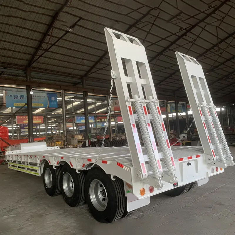 3 Axles 80 Tons Low Bed Truck Semi Trailer