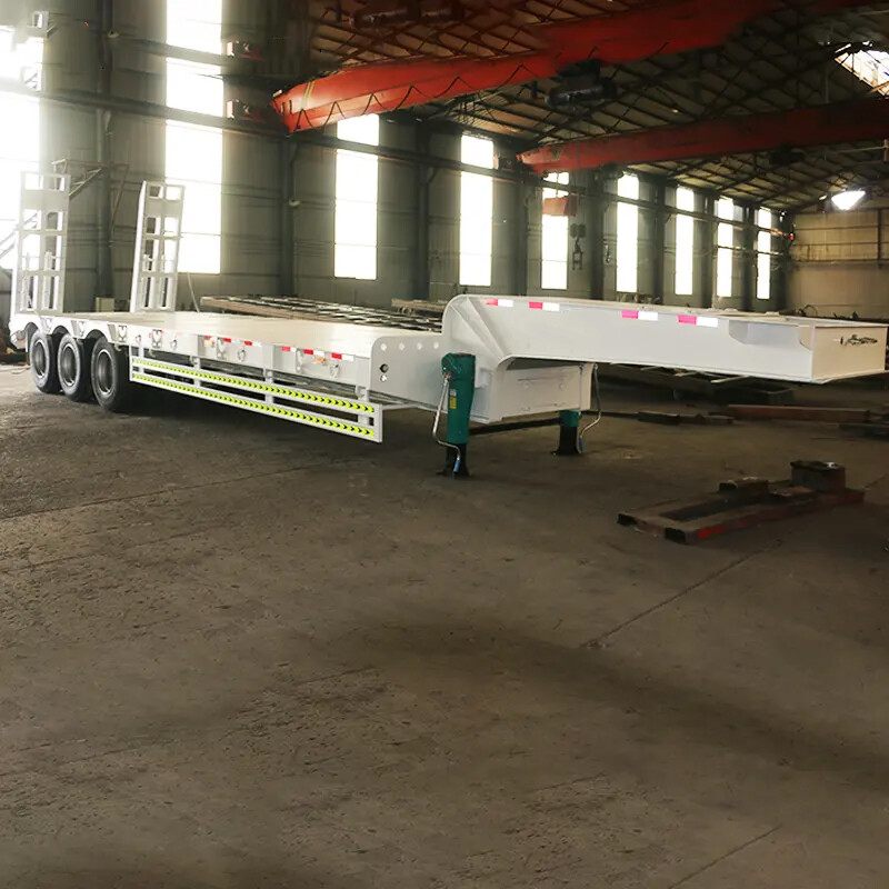 3 Axles 80 Tons Low Bed Truck Semi Trailer