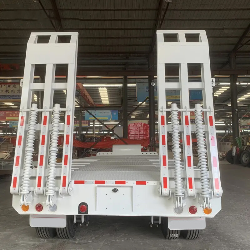 3 Axles 80 Tons Low Bed Truck Semi Trailer