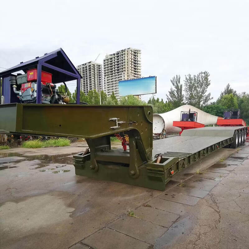 4 Axles Detachable Gooseneck Low Bed Trailer