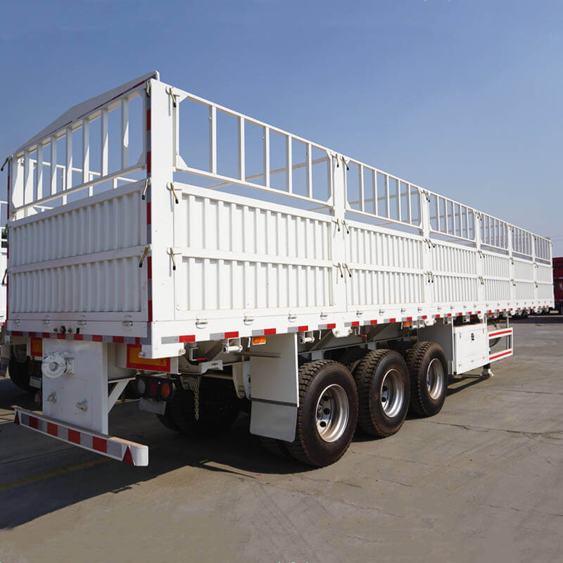 3 axle 50 tons dropside fence bulk cargo trailer