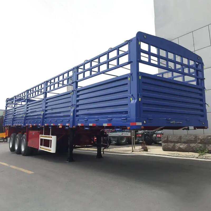 3 axle 50 tons dropside fence bulk cargo trailer