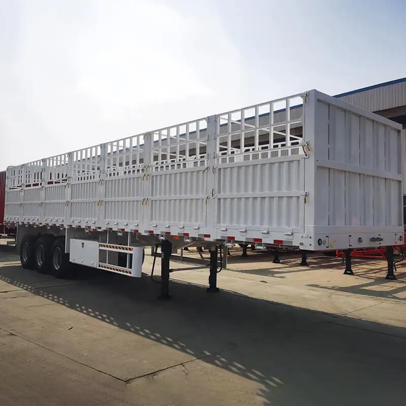 3 axle 50 tons dropside fence bulk cargo trailer