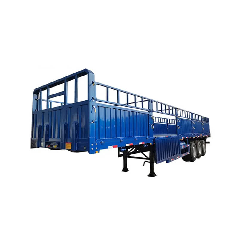 40ft 3 Axle Flatbed Trailer With Side Wall For Bulk Cargo Transport