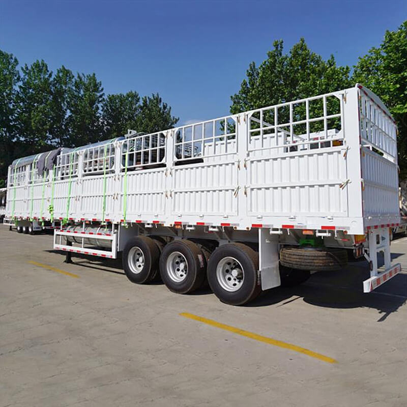 40ft 3 Axle Flatbed Trailer With Side Wall For Bulk Cargo Transport